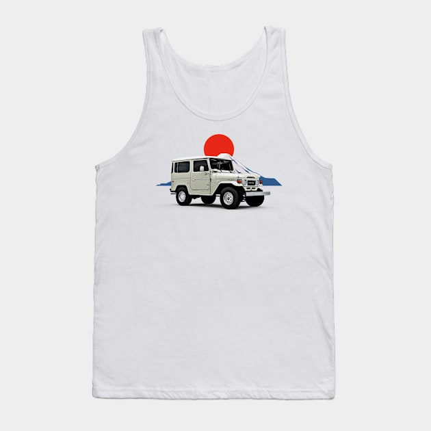 FJ40 Landcruiser Fuji JDM Japan Print Tank Top by Auto-Prints